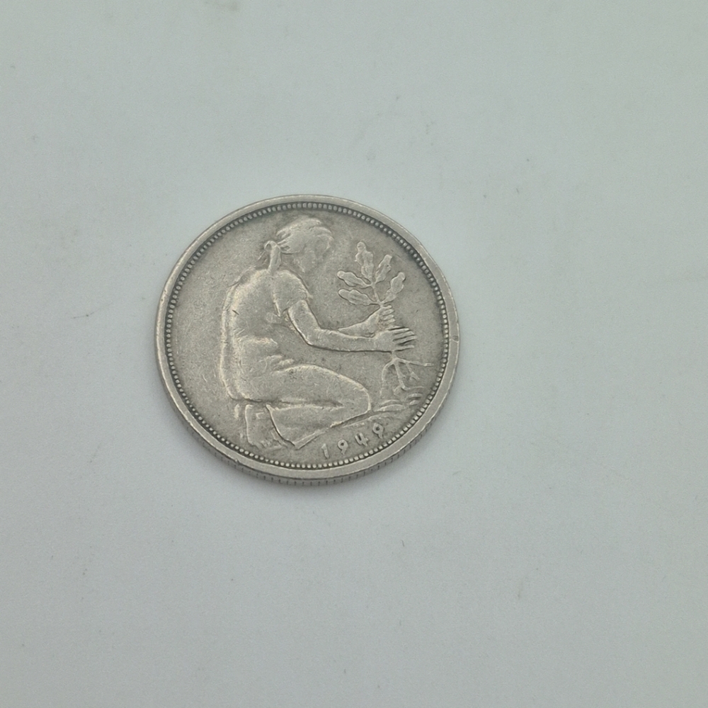 50 Pfennig Coin 1949 G Germany